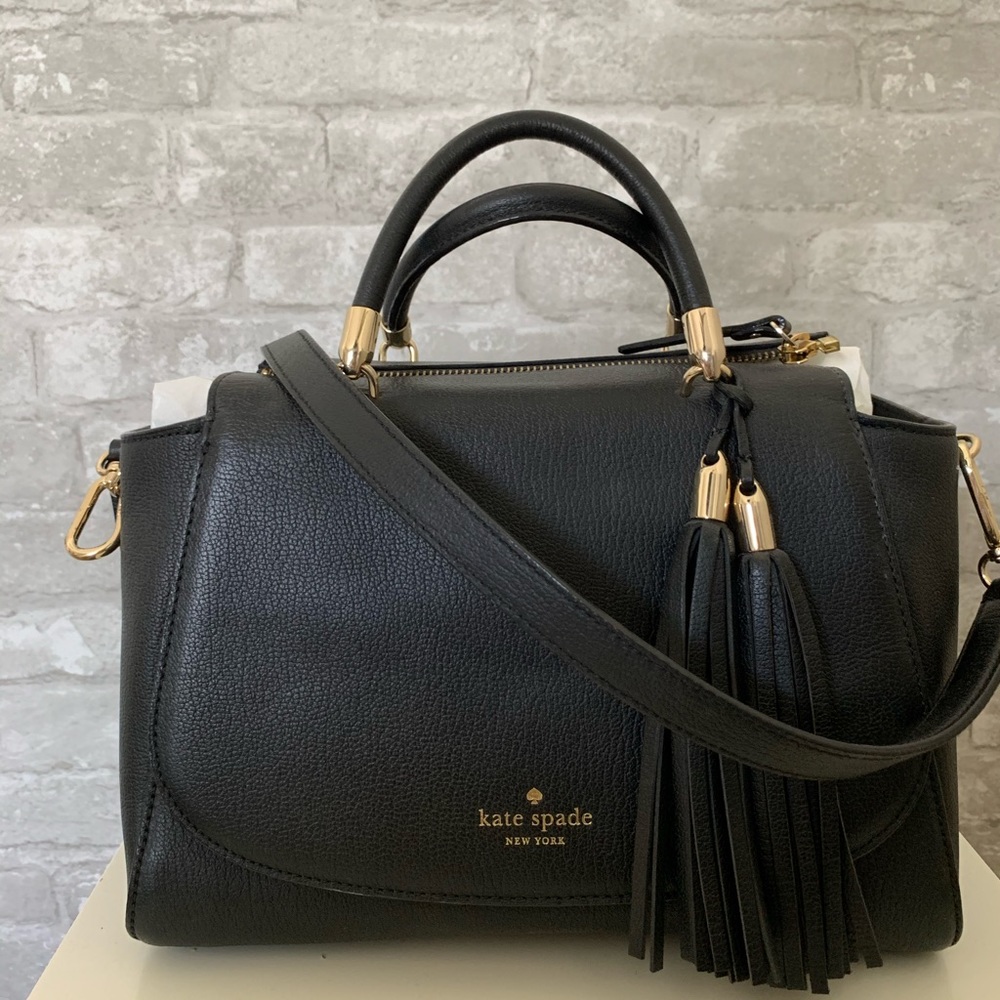 Kate Spade Black Tassle Bag with Strap